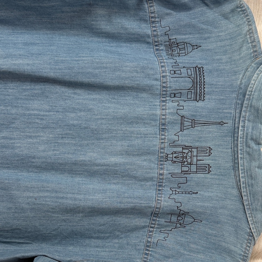 Karl Lagerfeld Blue Denim Top - Picture 5 of 6